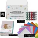 Dessie 100 Unique Modern Christmas Cards with Envelopes and Matching Sealing Stickers. Happy Holiday Cards with Short Greetings Inside. Bulk Christmas Cards Boxed with Envelopes (Assorted)