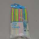 Jacent Flexible Disposable Drinking Straws, Bendable Plastic Neon Straws: 125 Count per Pack, Fun Bendy Kids Straws, Great For Summer Drinks, Crafts, Parties, And More