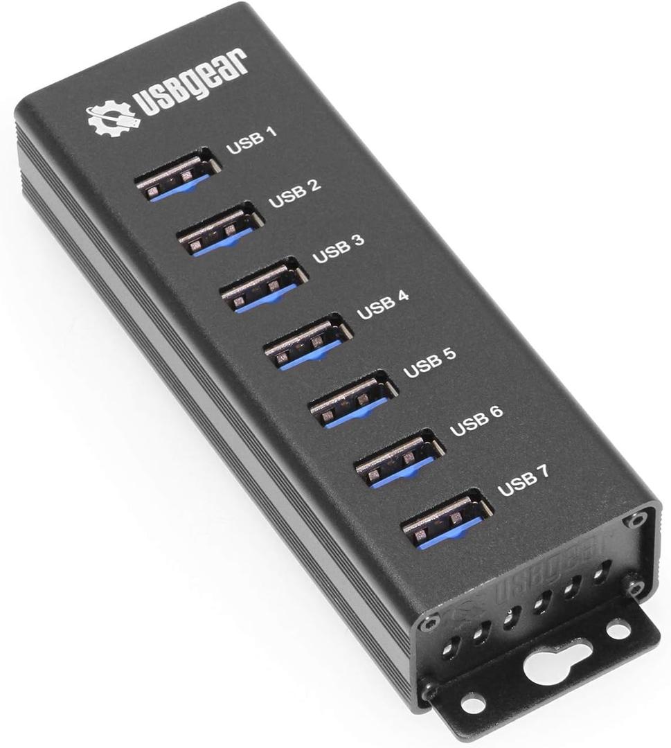 7-Port USB 3.2 Gen 1 Charging and SuperSpeed Mountable Data Hub