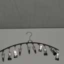 Pants Hangers - 2Pcs Clothes Racks for Hanging Clothes with 10 Clips Space-Saving Metal Legging Organizer Hangers for Yoga Pants Jeans Activewear (Black#02)
