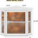 Corner Bread Box for Kitchen Countertop,Bread Storage for Homemade Bread, Double Layer Large Bamboo Kitchen Storage Bin with Window (White, Medium)