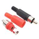 2 x 10PCS Solder RCA Plug Male Audio Video Adapter Connector Professional Red Black Plastic Handle RCA Female Socket Audio Video Soldering Type (5Red 5Black Male)