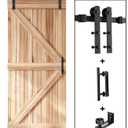 EaseLife 6 FT Sliding Barn Door Track and Handle Hardware Kit, Straight Pulley,Slide Smoothly Quietly,Easy Install (6FT Track Kit for 30"~36" Wide Single Door)