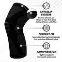 POWERLIX Knee Compression Sleeve (Pair) - Best Knee Brace for Knee Pain for Men & Women Knee Support for Running, Basketball, Volleyball, Weightlifting, Gym, Workout, Sports L (BLCK) (2P) (Black, L)