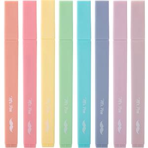 Mr. Pen- Aesthetic Cute Pastel Highlighters Set, 8 pcs, Chisel Tip, Candy Colors, No Bleed Bible Assorted Colors