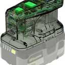 Power Source and Charger for Ryobi 18V Battery, 145W Power Supply, 100W Fast Charging Station, Intelligent Two Way USB-C Charger w/OLED Display, LED Task Light Compatible with Ryobi 18V Li-ion