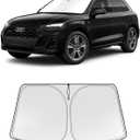 Foldable Sun Shade WODSTA Full Coverage Windshield Sunshade Compatible with Audi Q5 2018-2025 All Model 4-Layer Thickened Windows Visor 240T Polyester Windshield Sun Shade