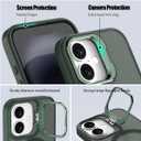 Nvollnoe for iPhone 16 Case Compatible with MagSafe Military Grade Shockproof Heavy Duty Protective Adjustable Kickstand Matte Semi Clear Phone Case for iPhone 16(Dark Green)
