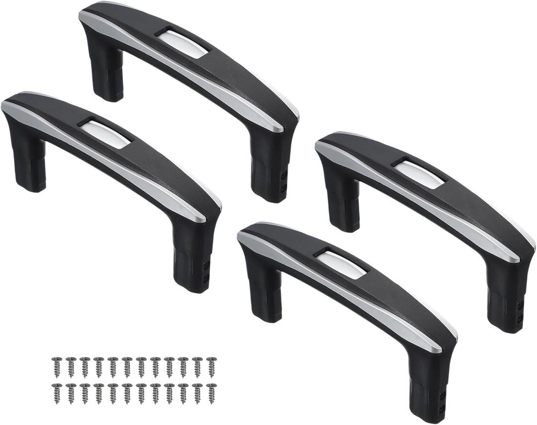 uxcell 4Pcs Luggage Telescopic Handle Replacement, Suitcase Handle Replacement Pull Grip for Telescopic Handle Repair Travel Accessories(Black, 6.1 Inch)