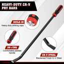 TOOLEAGUE 36" Angled Tip Handled Pry Bar with Striking Cap, Curved Pry Bar