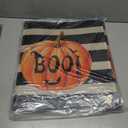 Happy Halloween Pumpkin Kitchen Mat Sets of 2 Orange Black Striped Kitchen Rugs for Floor Home Decor Holiday Decoration Low-Profile Mats,17x29 and 17x47 Inch