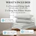 Southshore Fine Living, Inc. Oversized Quilt King Size Set, Grey Bedspread King/California with 2 Matching Shams, Soft Bedspread, Microfiber Quilt Coverlet, Hotel Bedding Set, Light Grey Quilts