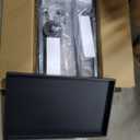 LS'BABQ Outdoor Grill Table Cart, Pizza Oven Stand, BBQ Prep Table with Trash Bag Holder Wheels & Hooks, Double-Shelf Movable Food Prep and Work Stand, Powder-Coated Steel Flattop Grill Cart