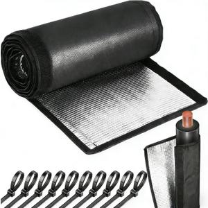 3-Layer HVAC Copper Pipe Insulation Cover, 72''x10.2'' 600D Oxford AC Line Insulation Cover Outdoor, Air Conditioner Line Insulation Sleeve, HVAC Foam Wrap for Mini Split & Heat Pump, Black