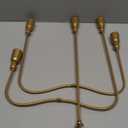 1 Pcs Christmas 5-Candle Cast Iron Tabletop Candelabra 5 Candle Metal Candelabra 17 Inch Candlestick Holders for Christmas Table Mantel Dinner Wedding Gift(Candle Not Included)