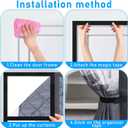 Visible Magnetic Thermal Insulated Door Curtain, Fit 36 x 80 Door Cover Curtain with Window, Magnetic Winter Door Curtain Sound Proof Curtain for Doorway Weatherproof Thermal Door Curtains