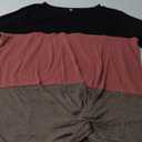 DOLNINE Womens Plus Size Knotted Tops Long Sleeve Tee Shirts Loose Casual Blouse 2XL