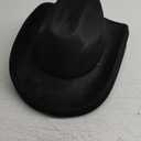 Zodaca 4-Pack Black Felt Cowboy Hats - Bulk Pack of Cowboy Hats for Men, Women, Girls, Halloween, Birthday, Bachelor, Bachelorette (Adult Size)