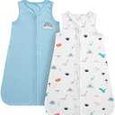 DaysU Baby Sleep Sack 18-24 Months 100% Cotton, Baby Boy Wearable Blanket 2-Way Zipper TOG 0.5, Breathable Lightweight Baby Sleeping Bag 2 Pack, Toddler Sleep Sacks 2t, Dinosaur, X-Large