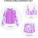 Ghteas Girls Swimming Set with Swim Trunks Long Sleeve Rash Guard Swimsuit and Tank Top 3 Piece Bathing Suit for Beach Trip Holiday Youths Girl Swimwear 13-14 Years Pink