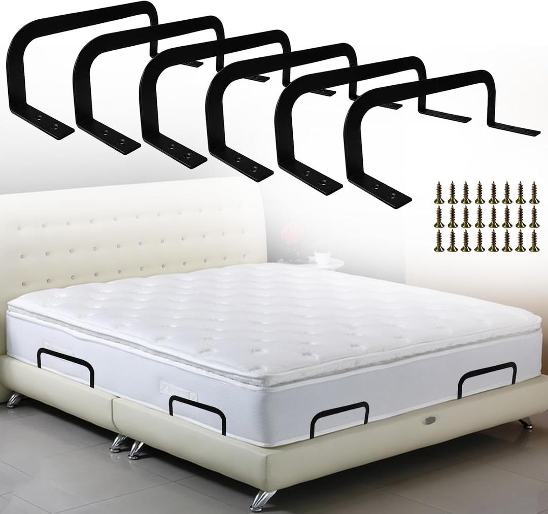 6 PCS Mattress Retainer Bar, Mattress Slide Stopper, Keep Topper from Sliding, Stopper to Prevent Sliding Holder in Place for Most Soft Bed