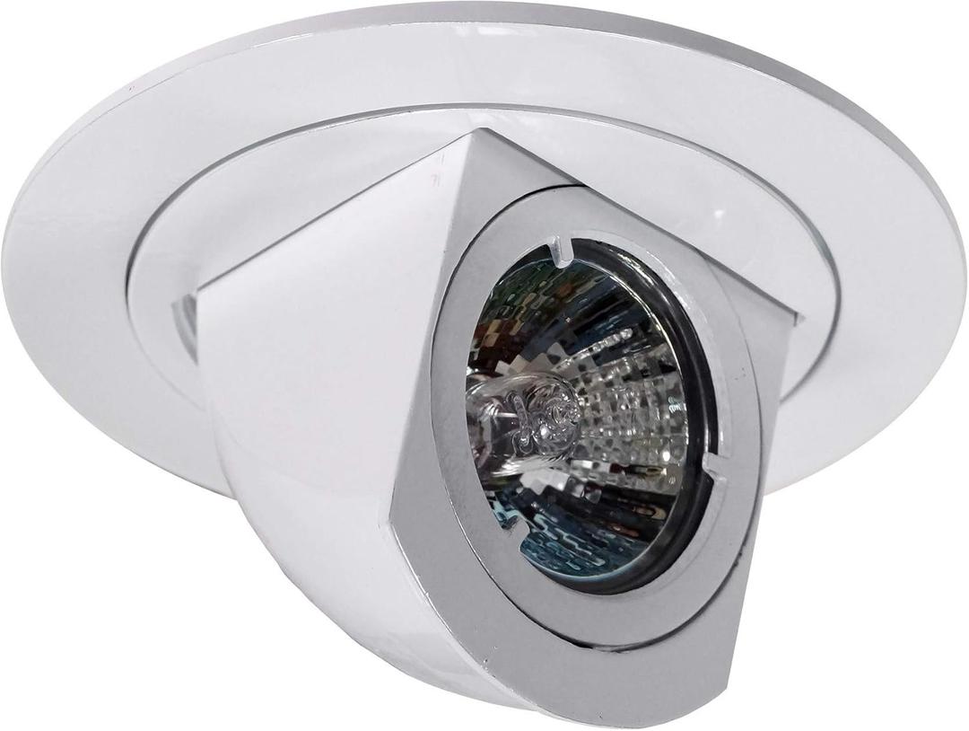 NICOR Lighting 4-inch White Recessed Retractable Wall Wash Trim for MR16 Bulb (14011WH)