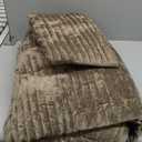 EVERGRACE Velvet Quilt Set Queen Size, Luxurious Soft Striped Channel Bedding Set, Lightweight Velvet Comforter for All Season, Oversized Bedspread Coverlet with 2 Matching Shams, Mocha Brown