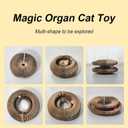 Kitty Curlz Cat Toy, Magic Organ Cat Interactive Scratcher Cardboard with Bell Ball, Foldable & Changeable Accordion Shape Exercise Anxiety Relief Toy for Indoor Cats(1PCS)