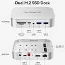 ORICO MiniRaid 10-in-1 Docking Station with Dual-Bay M.2 NVMe/SATA SSD Enclosure for Mac mini M4 Pro, Raid 0/1/PM, USB C HUB with HDMI 4K@60Hz, 10Gbps, PD60W, SD/TF Slot, RJ45 for Creator-MR10 Pro