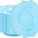 COLOSUS Light Blue Plastic Party Bowls (60 Pack) 12 Oz Disposable Soup/Salad Bowl, Fancy Shatterproof Dinnerware for Easter, Catering, Holidays, Weddings, and Everyday Use