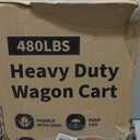 NWH 34'' Extra Long Collapsible Wagon, 380lbs Large Capacity Folding Wagons Carts with Wheels Foldable, Heavy Duty Utility Cart with All-Terrain Wheels for Beach Outdoor Grocery Camping Garden
