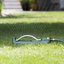 Melnor 65132AMZ TurboTek Turbo Oscillating Sprinkler with Brass Nozzles and QuickConnect Set, Green, Yellow, Black