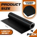 Pangda 4 Rolls 16 ft x 19.69 Inches Black Under Deck Drainage System Bulk HDPE Waterproofing Membrane Trough Black Rain Deck Drainage System Trough Unders Systems Outdoor for Underdeck Ceiling