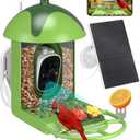 Smart Bird Feeder with Camera Outdoor Birdhouse: AI Identifies 11000+ Species, 2K HD with Arrival Alerts, Attracts Hummingbirds, Dual Squirrel-Proof, Solar Powered, Gifts for Bird Lovers Mom Dad