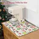 Christmas Coffee Mat 12"x20",Dish Drying Mat for Kitchen Counter, Absorbent Anti-Slip Bar Mat for Countertop, Fit Under Coffee Maker or Dish Drying Rack