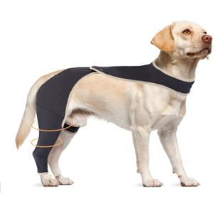 Dog Recovery Sleeve, Cone Collar Alternative - Provides Wound Protections Hind Leg Sleeve, Prevents Pet Wounds from Licking and Biting, Comfortable and Breathable, L (Rear Right Leg)