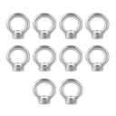 Eowpower 10 Pieces 304 Stainless Steel M6 Ring Eye Bolts Threaded Nuts