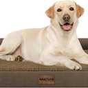Large Dog Bed Orthopedic Washable: Beds Bolster XL Bed Large Big Dogs Egg Crate Foam Couch Sofa Waterproof with Removable Cover - Dark Coffee