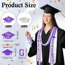 Canlierr 18 Pcs 2026 Graduation Leis and Stole and Honor Cords with Tassel Braided Necklace Adjustable for Student Graduation Gifts Party Supplies(Purple and White)