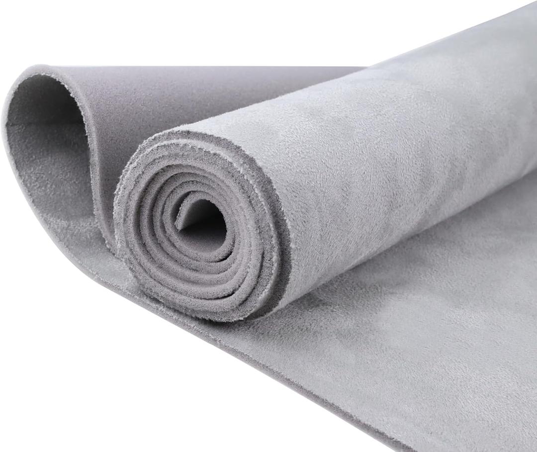 Kefly Light Gray Suede Headliner Fabric 96" L × 60" W with Foam Backing, Automotive Interior Auto Roof Replacement Material for Car, SUV, Boat, Pickup, Truck, RV, Home Repair