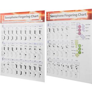 1Pc Saxophone Fingering Chart Use on Both Sides 8.5X11 Alto Sax Finger Chart Alto Sax Fingering Chart Poster Basics Exercise Comparison Table Standard Note Range Portable Coated Paper