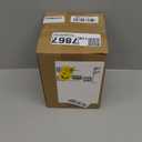 Fule Artificial Silk Rose Flower Centerpiece Arrangement in Glass Vase with LED Light for Home Wedding Decoration (White)