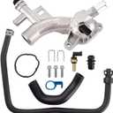 Engine Coolant Housing Water Outlet Aluminum with Hoses - Repalcement for Chevy Cruze, Sonic, Trax and Buick Encore 1.4L - Replaces 25193922, 13251447