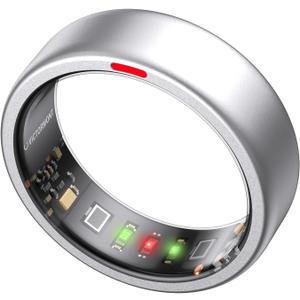 Smart Ring Pro, No App Subscription, Sleep & Activity Tracker with Heart Rate Monitoring, 7 Days Battery Life, IP68 Waterproof Fitness Ring, Compatible with iOS & Android(Matte Silver,10)
