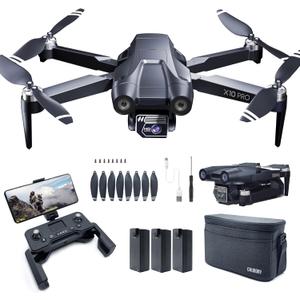 CHUBORY X10 PRO GPS Drone with Camera for Adults 4K UHD, 90 Min Long Flight Time,3280 FT Long Control Range, Auto Return, Follow Me, Brushless Motor, 5G FPV RC Quadcopter for Beginners(<0.55bl) (Deeply mysterious Golden Glow Brilliant Warmth Glowing Silver)