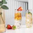 SUT 24PCS Rose Gold Champagne Flutes Plastic, 9oz Stemless Plastic Champagne Glasses, Rose Gold Rim Clear Toasting Glasses, Unbreakable, Shatterproof Mimosa Glasses, For Party,Shower