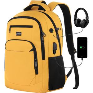 Paude Backpack for School, Laptop, Teens 15.6 Inch College Backpack for University, Business, Work, Travel - Orange