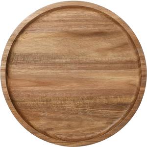 Round Wooden Serving Tray, 13.8 Inch Acacia Decorative Tray
Farmhouse Style Tray for Candle, Vases, Jewelry Organizer, Home Kitchen Dining Tabletop Decor, for Home Decor, Coffee Table