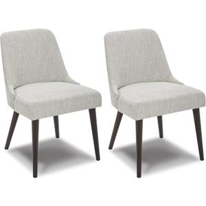 CHITA Mid-Century Modern Dining Chair, Upholstered Fabric Accent Chair,Set of 2, Ivory