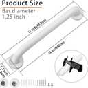 Shower Grab Bar, 2 Pack 16 Inch White Bathroom Grab Bar, 1.25" Diameter 304 Stainless Steel Anti-Slip Grab Bars for Bathtubs and Showers, Handicap Shower Grab Bar for Seniors Elderly, 